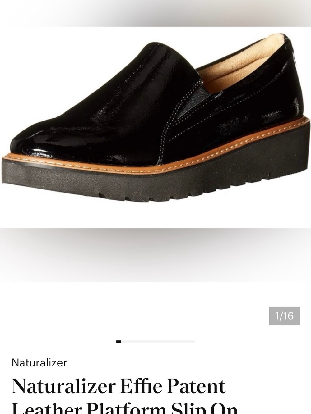 Naturalizer Black Patent Platform Slip-On Loafer